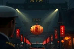 山顶观测台上的星图与望远镜，短篇动画插图